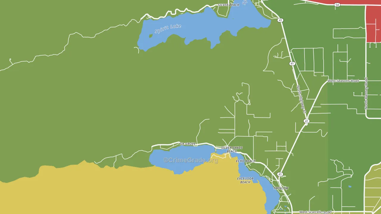 Silver Sands Beach, ID Map of Assault Rates