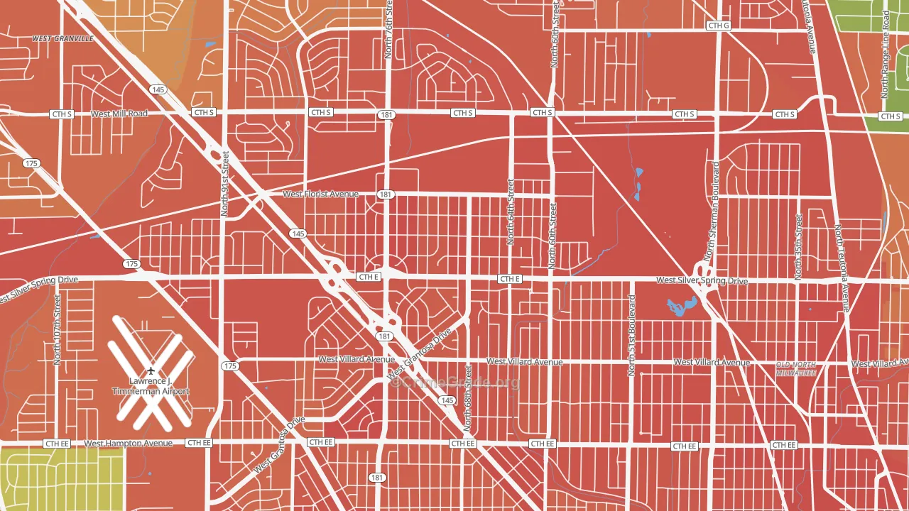 Silver Spring, Milwaukee, WI Map of Assault Rates
