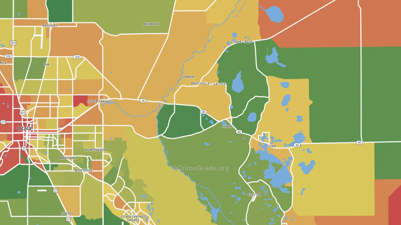 Silver Springs, FL Map of Assault Rates