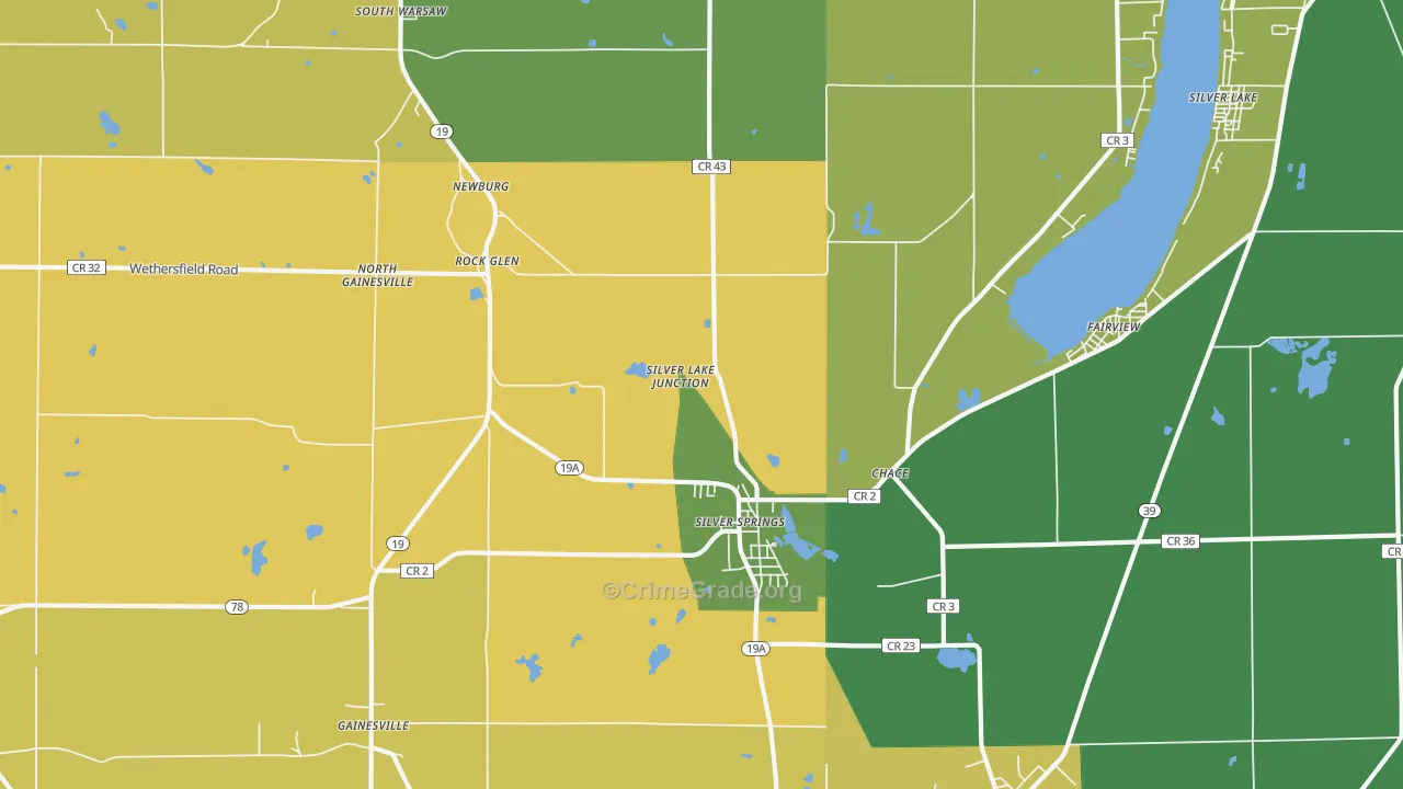 Silver Springs, NY Map of Assault Rates