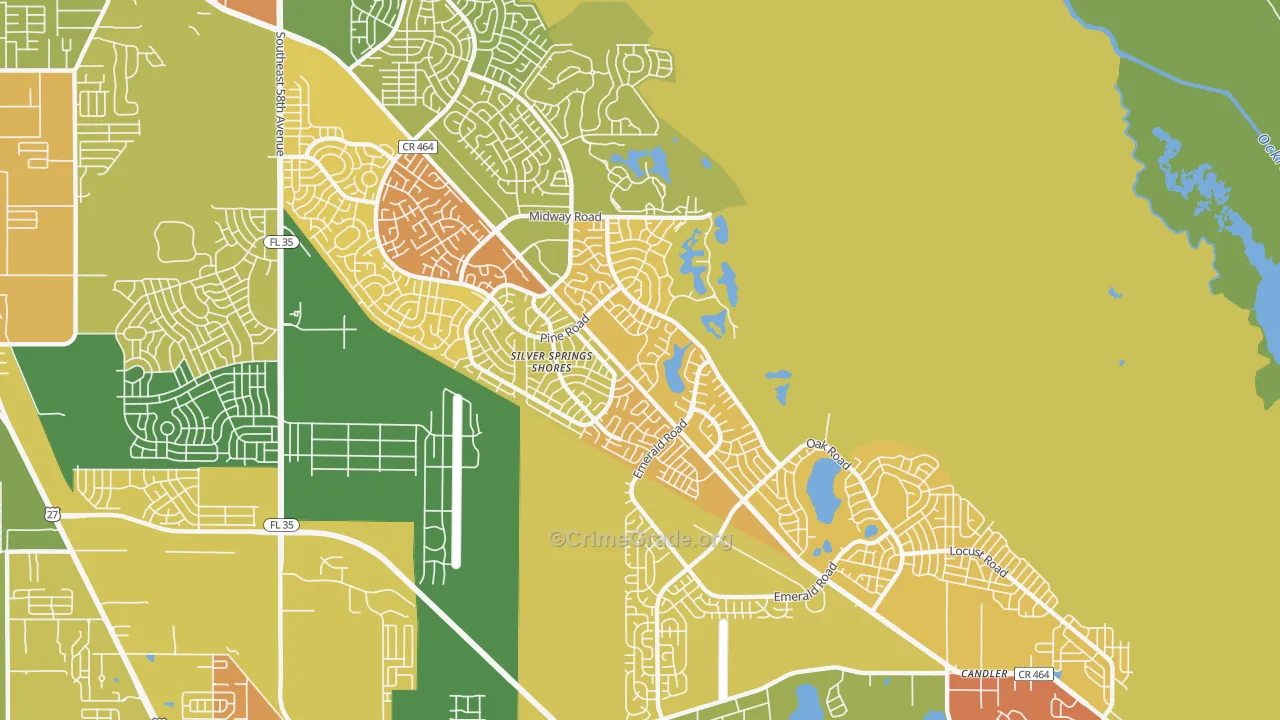 Silver Springs Shores, FL Map of Assault Rates