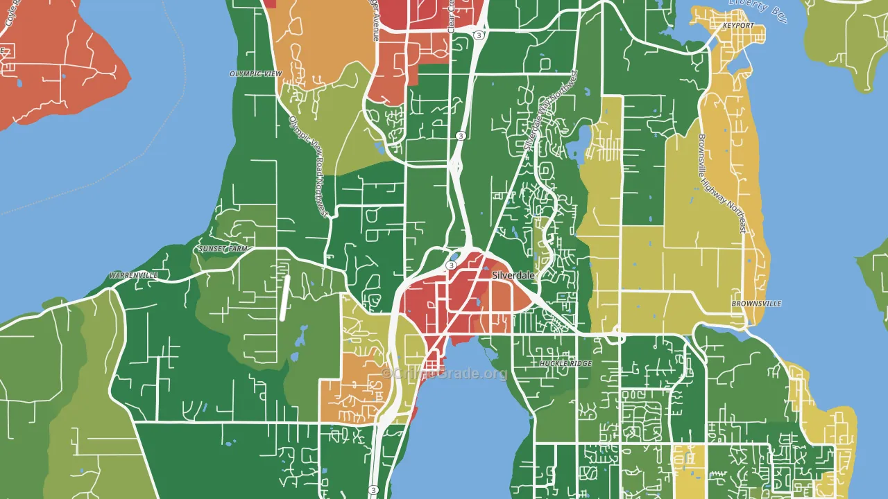 Silverdale, WA Map of Assault Rates