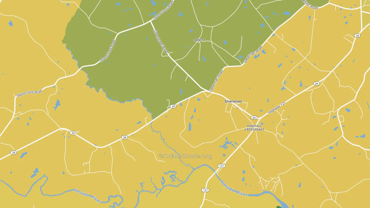 Silverstreet, SC Map of Assault Rates