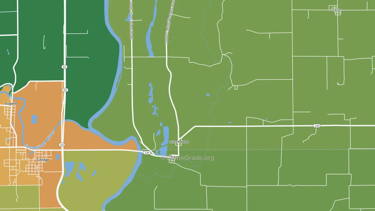Silverwood, IN Map of Assault Rates
