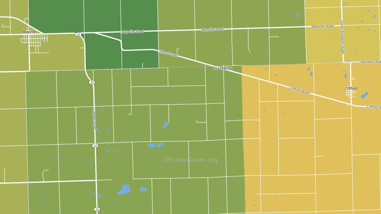 Silverwood, MI Map of Assault Rates