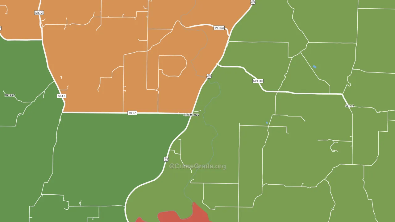 Simmons, MO Map of Assault Rates