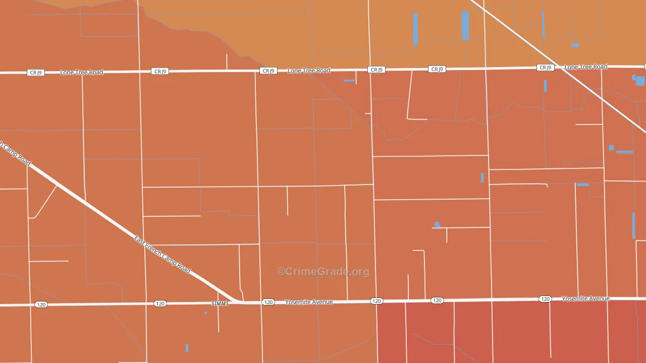 Simms, CA Map of Assault Rates