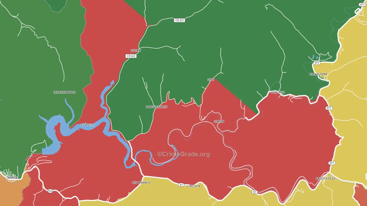 Simon, WV Map of Assault Rates