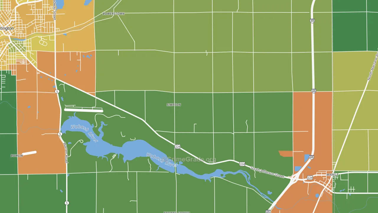 Simpson, IN Map of Assault Rates