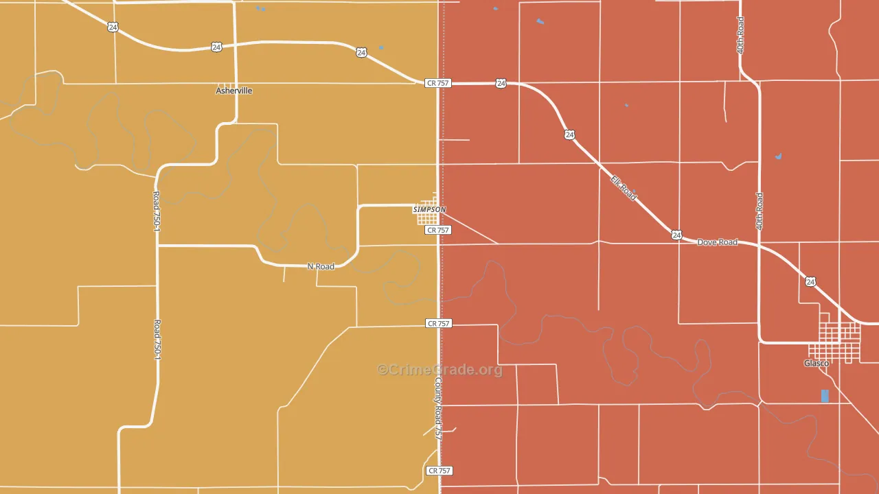 Simpson, KS Map of Assault Rates