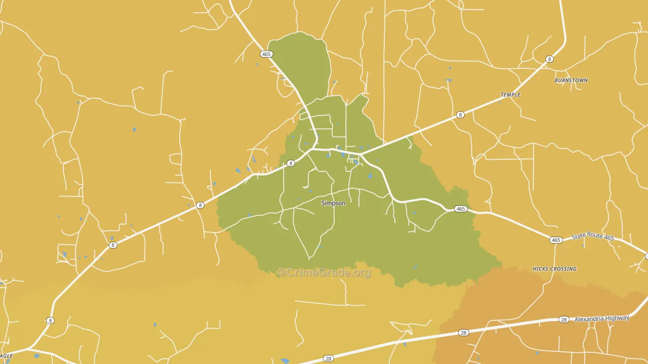 Simpson, LA Map of Assault Rates