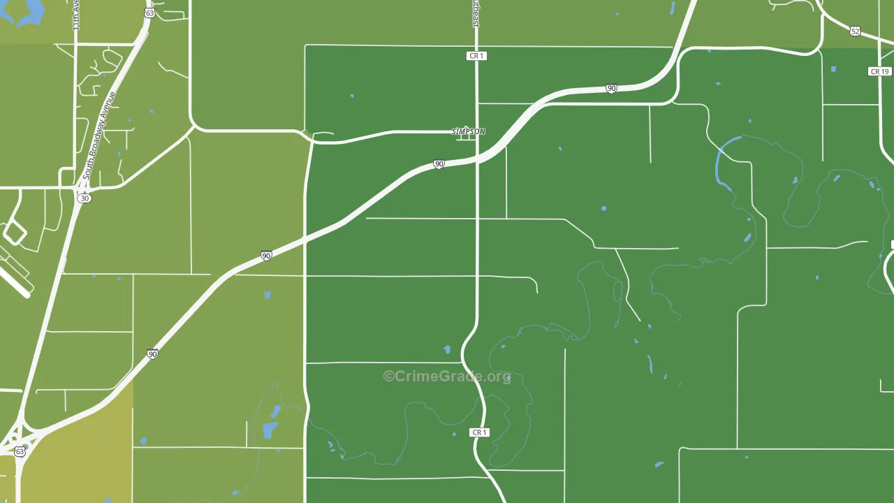 Simpson, MN Map of Assault Rates
