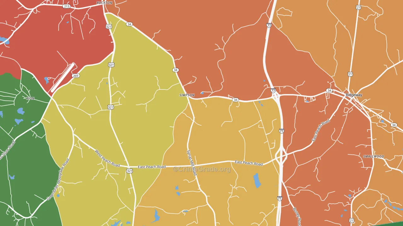 Simpson, SC Map of Assault Rates