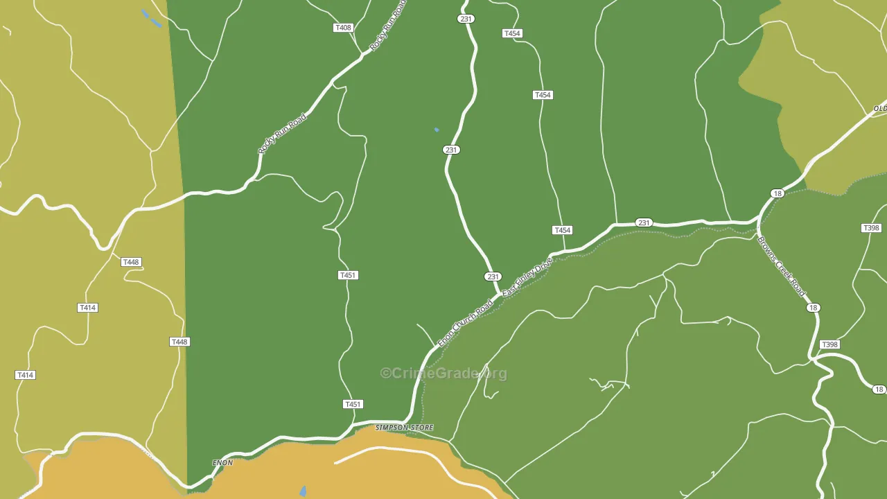 Simpson Store, PA Map of Assault Rates
