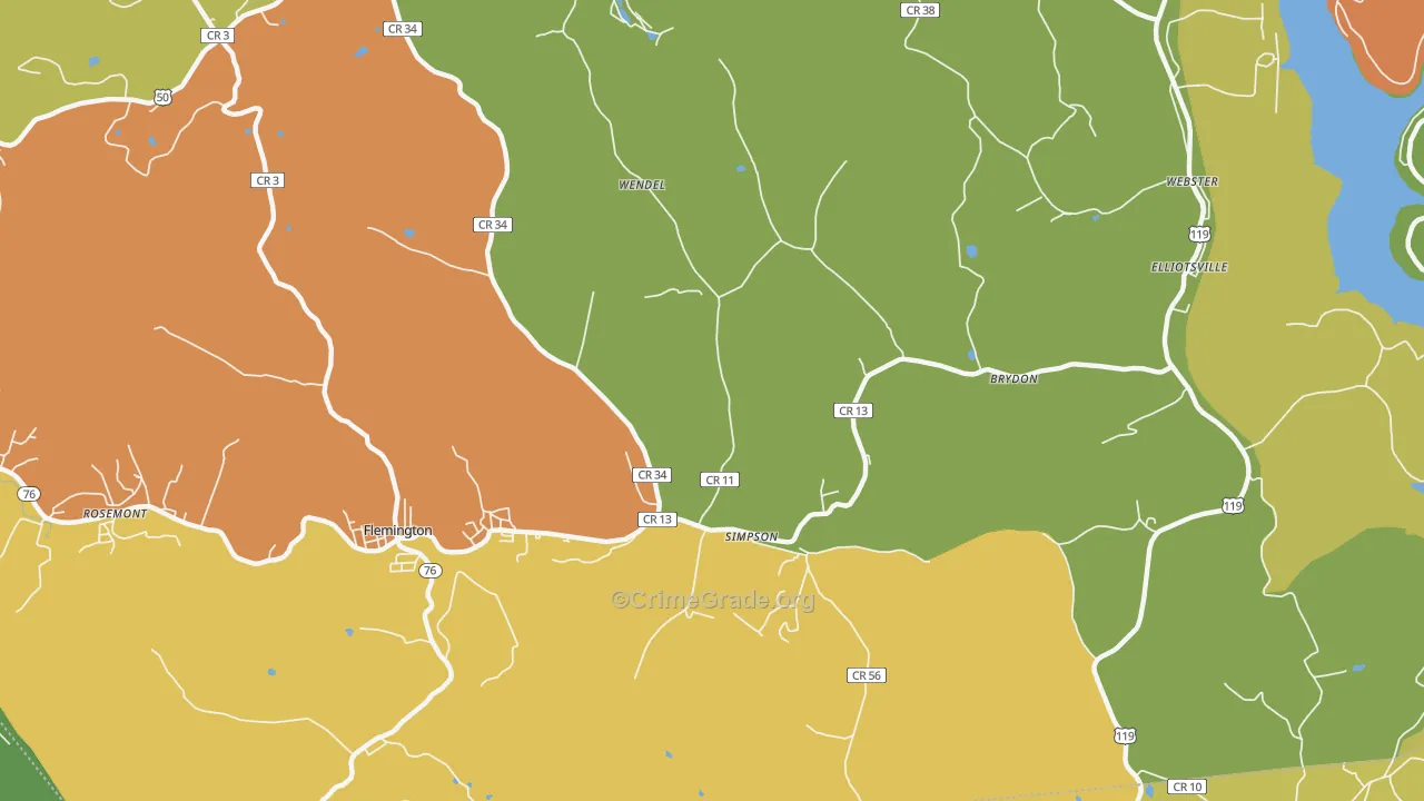 Simpson, WV Map of Assault Rates