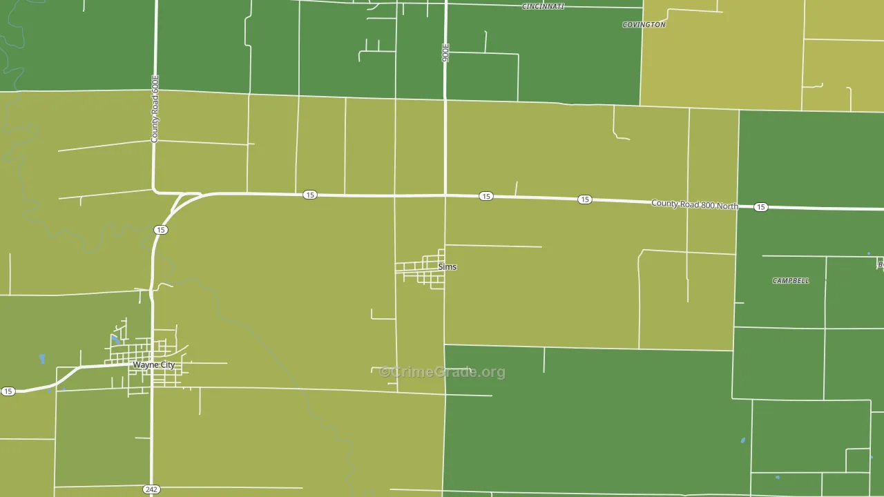 Sims, IL Map of Assault Rates