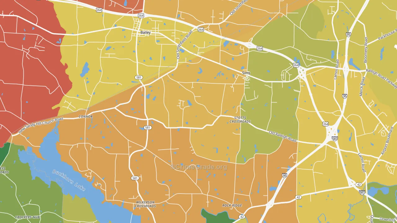 Sims, NC Map of Assault Rates