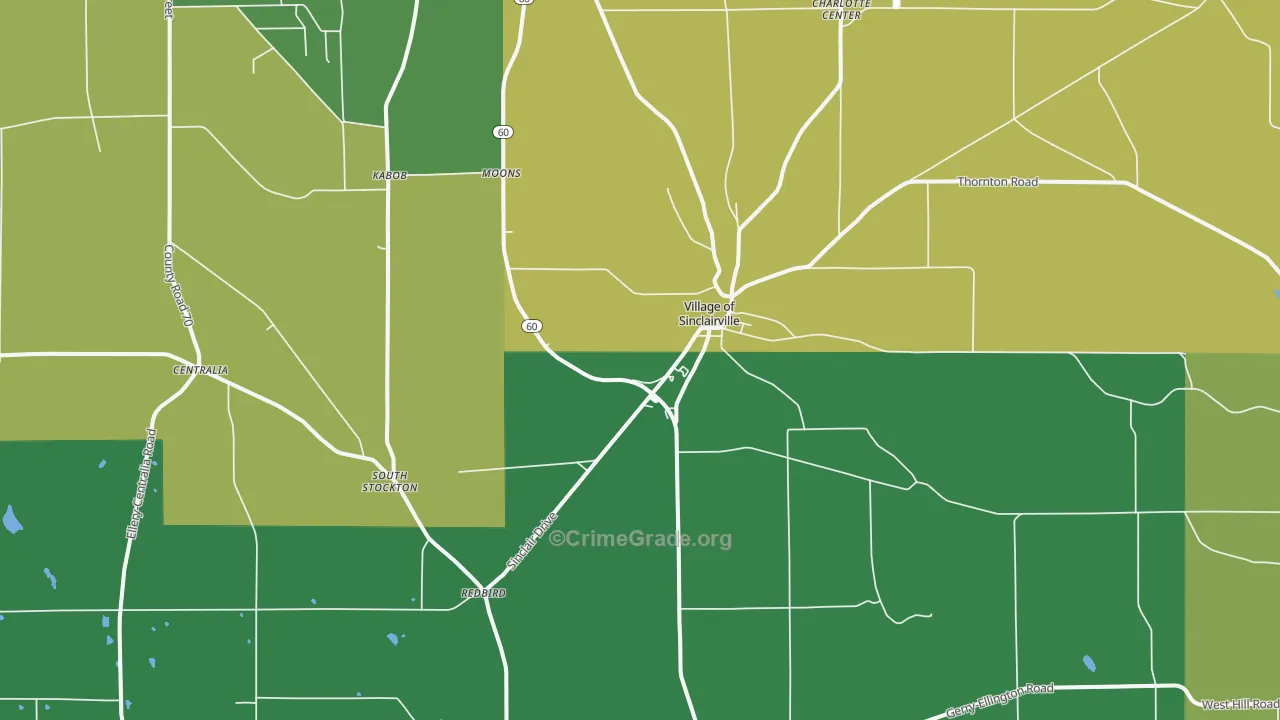Sinclairville, NY Map of Assault Rates