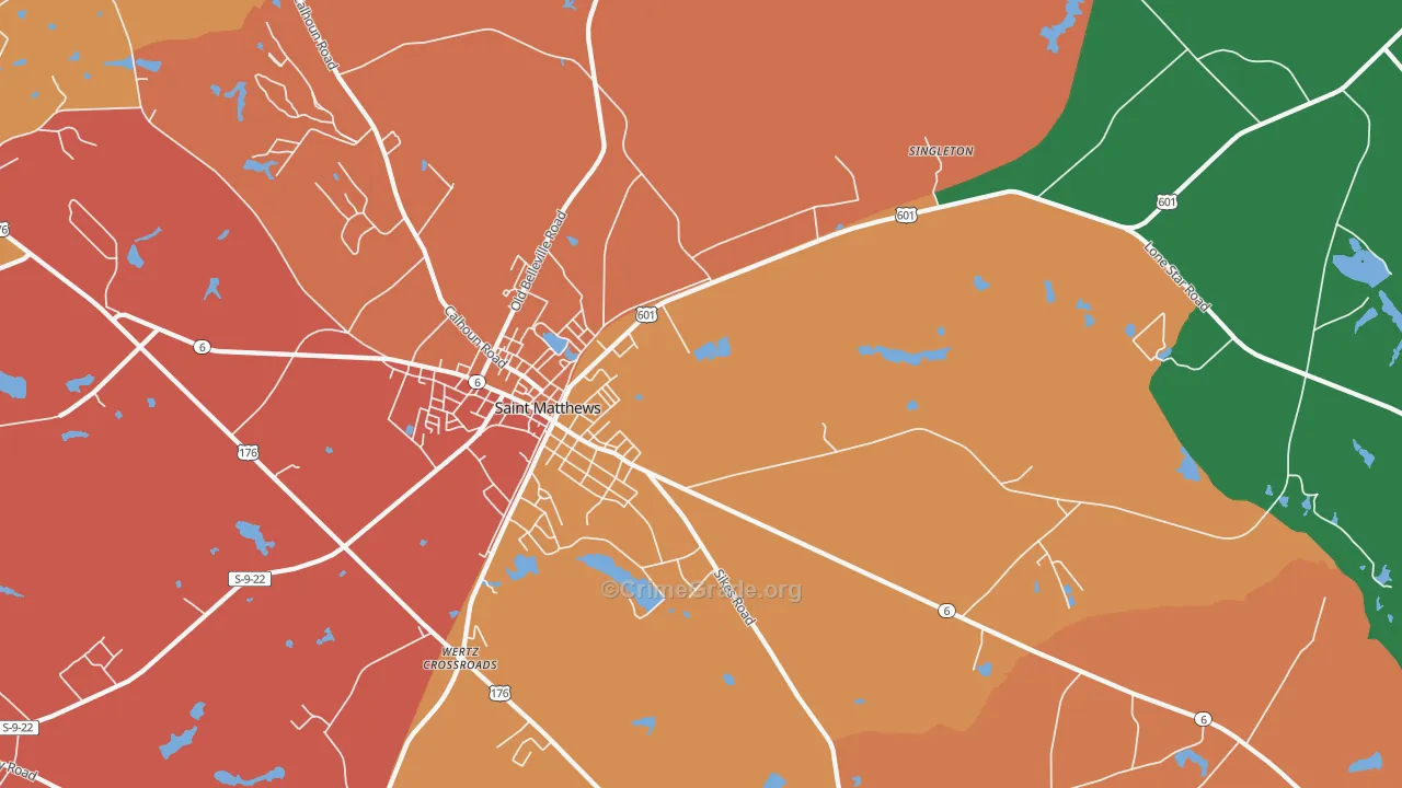 Singleton, SC Map of Assault Rates
