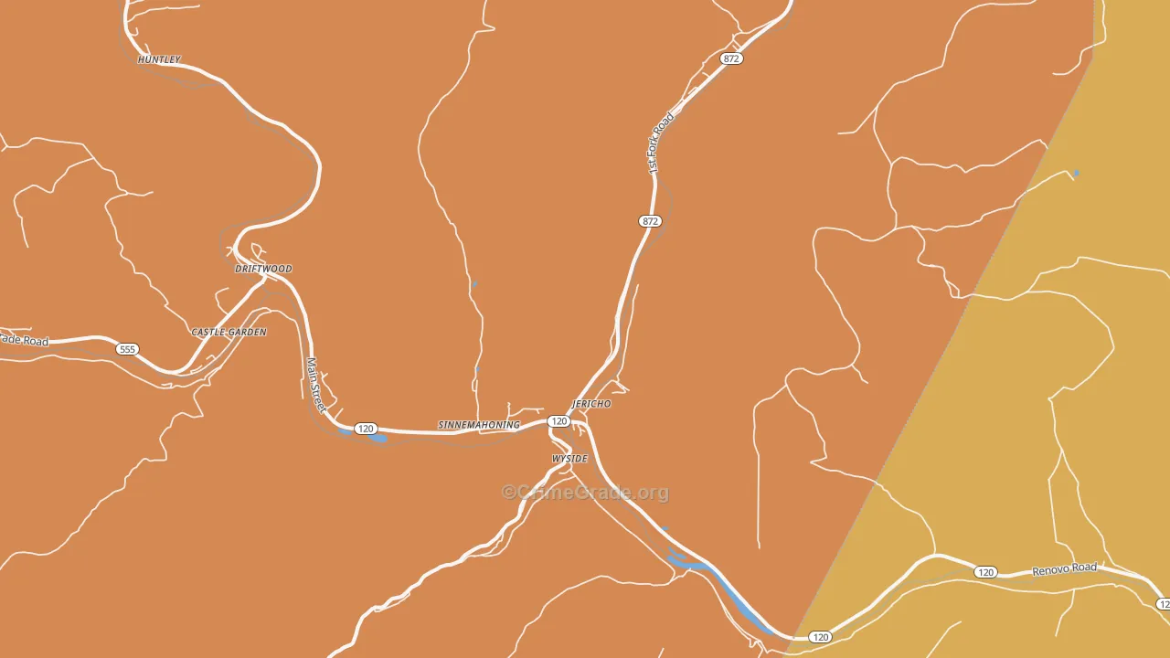 Sinnamahoning, PA Map of Assault Rates
