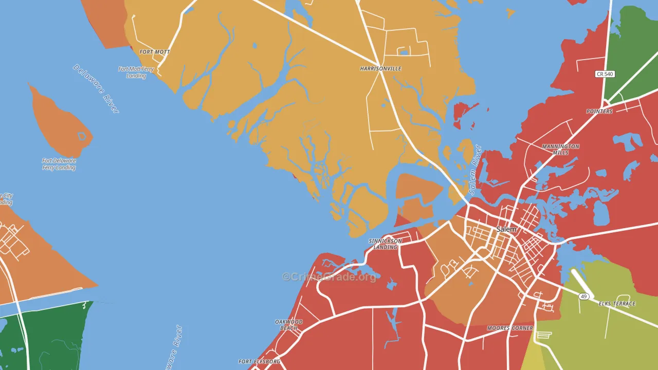 Sinnickson Landing, NJ Map of Assault Rates