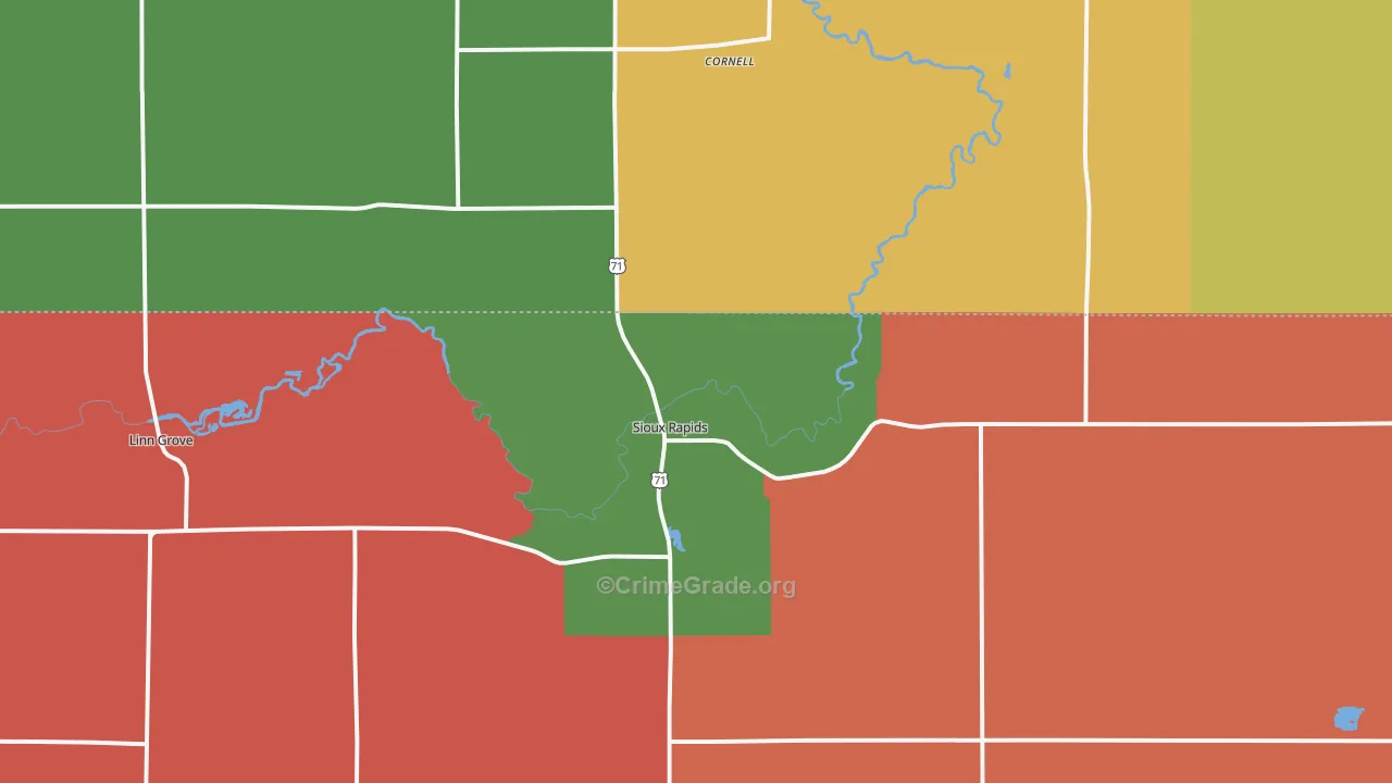 Sioux Rapids, IA Map of Assault Rates