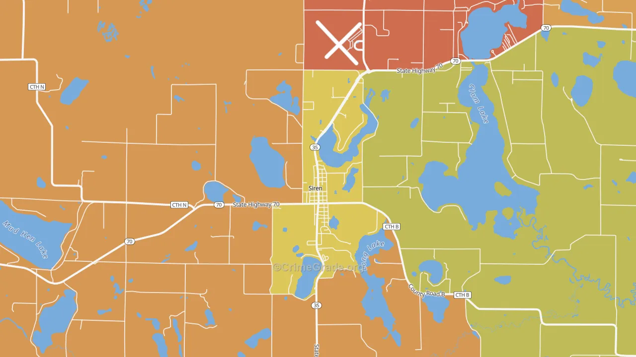 Siren, WI Map of Assault Rates