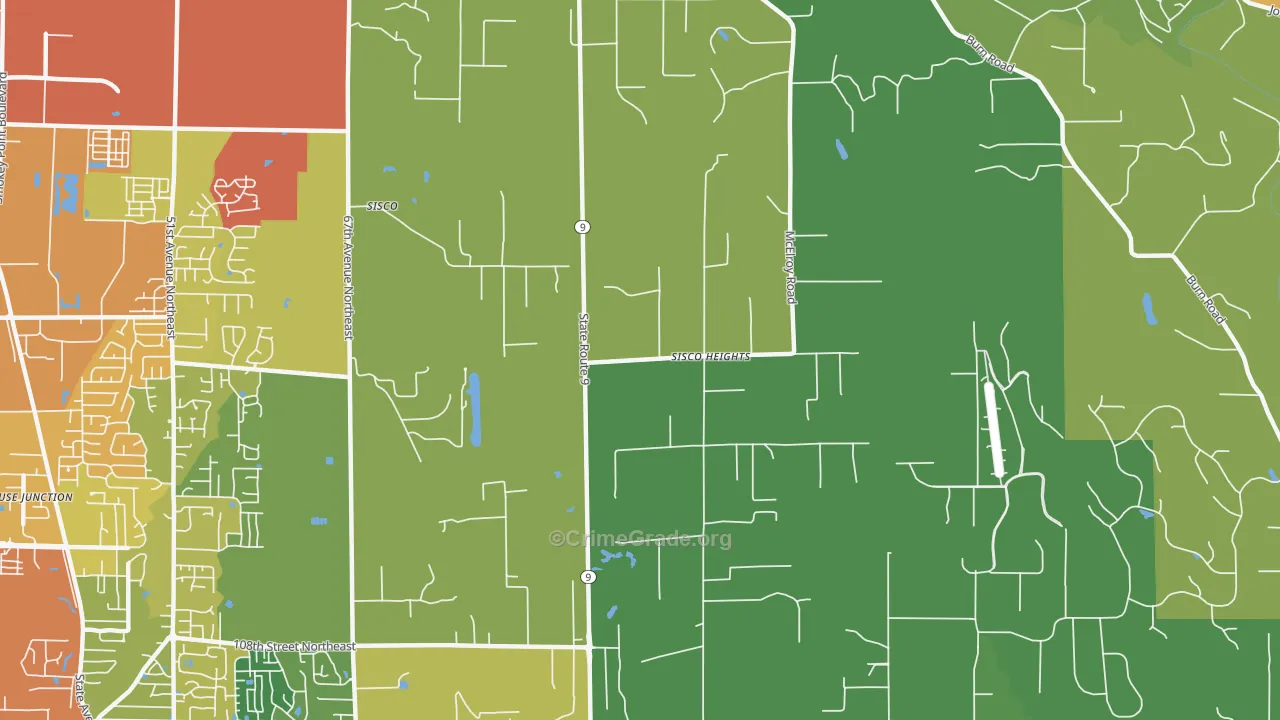 Sisco Heights, WA Map of Assault Rates