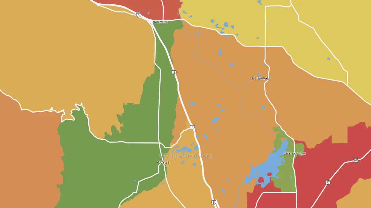 Siskiyou County, CA Map of Assault Rates