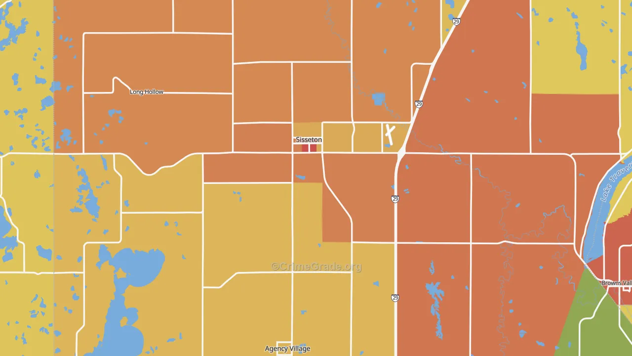 Sisseton, SD Map of Assault Rates