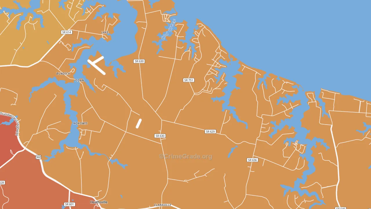 Sissons Corner, VA Map of Assault Rates