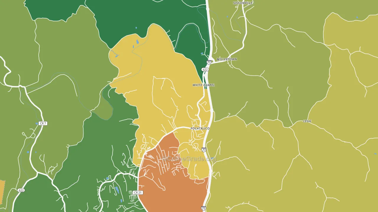 Sissonville, WV Map of Assault Rates