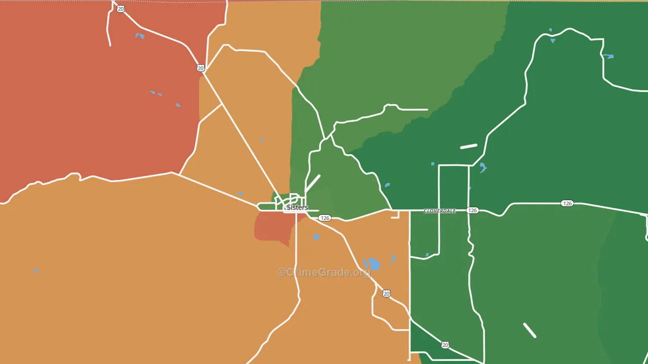 Sisters, OR Map of Assault Rates