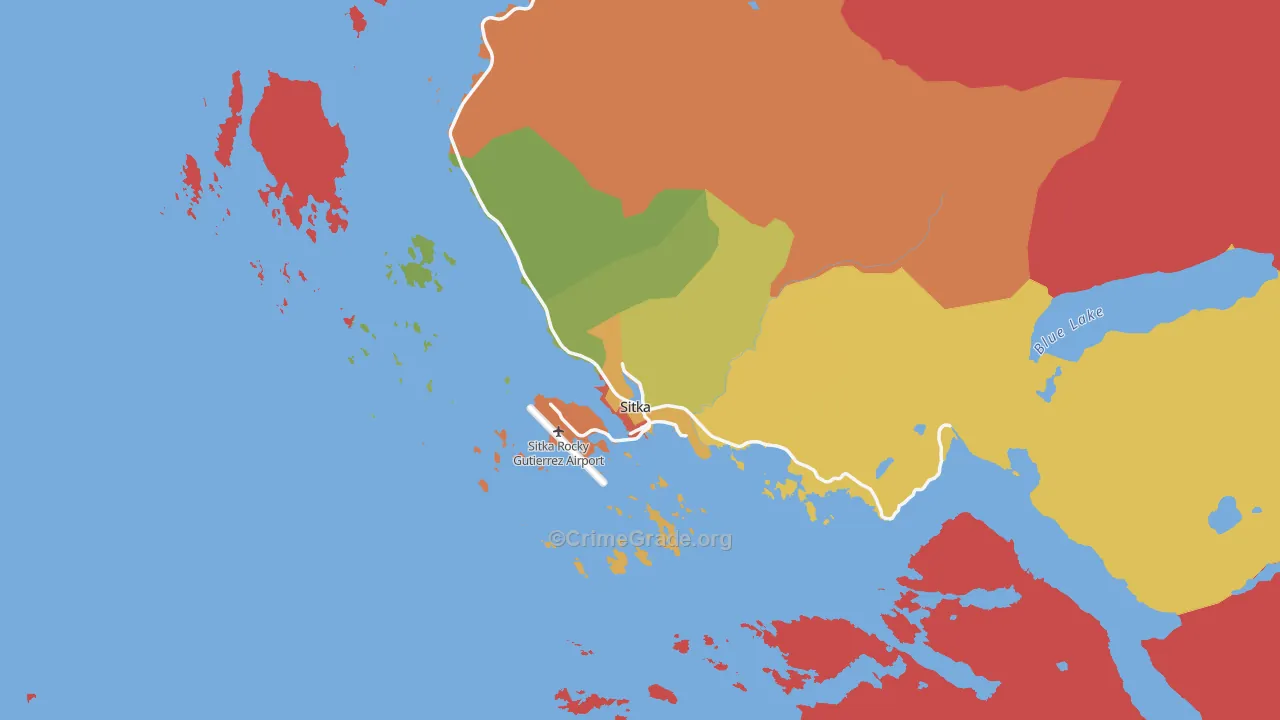 Sitka City and Borough, AK Map of Assault Rates