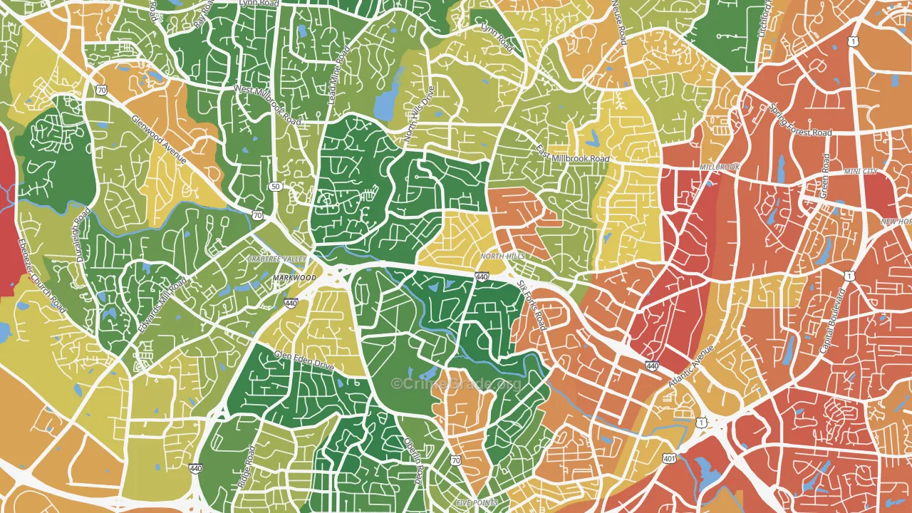 Six Forks, Raleigh, NC Map of Assault Rates