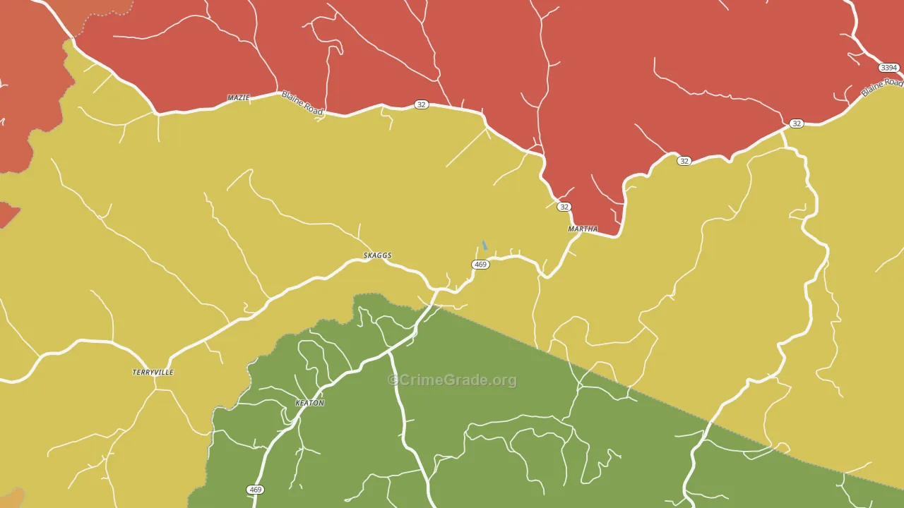Skaggs, KY Map of Assault Rates