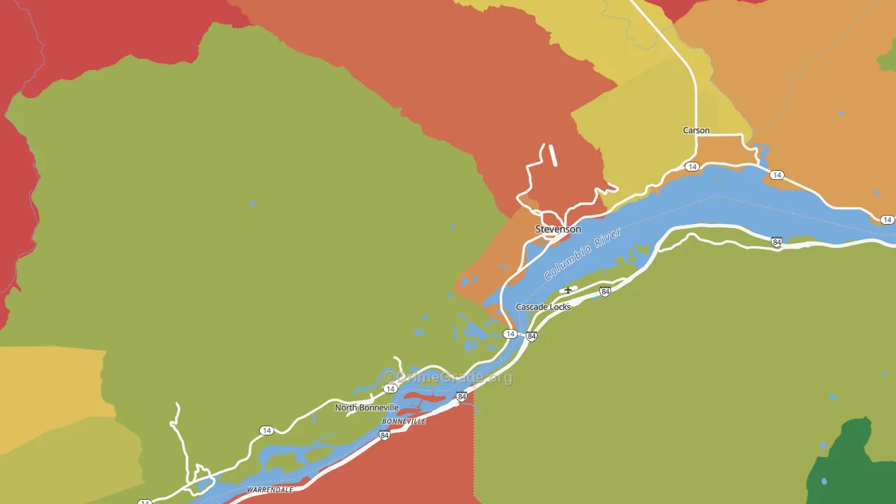 Skamania County, WA Map of Assault Rates