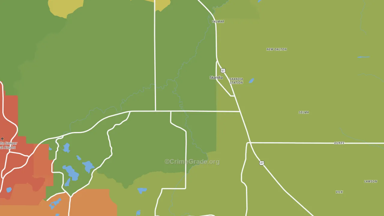 Skandia, MI Map of Assault Rates
