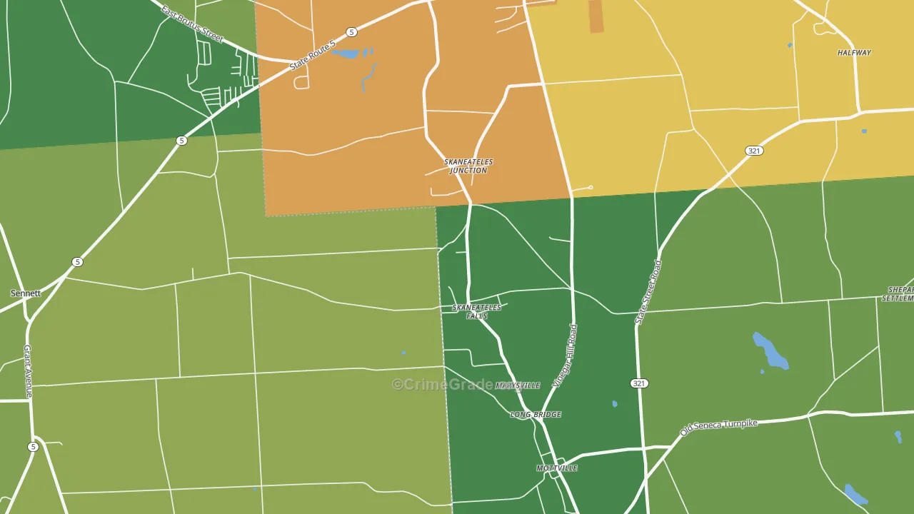 Skaneateles Falls, NY Map of Assault Rates