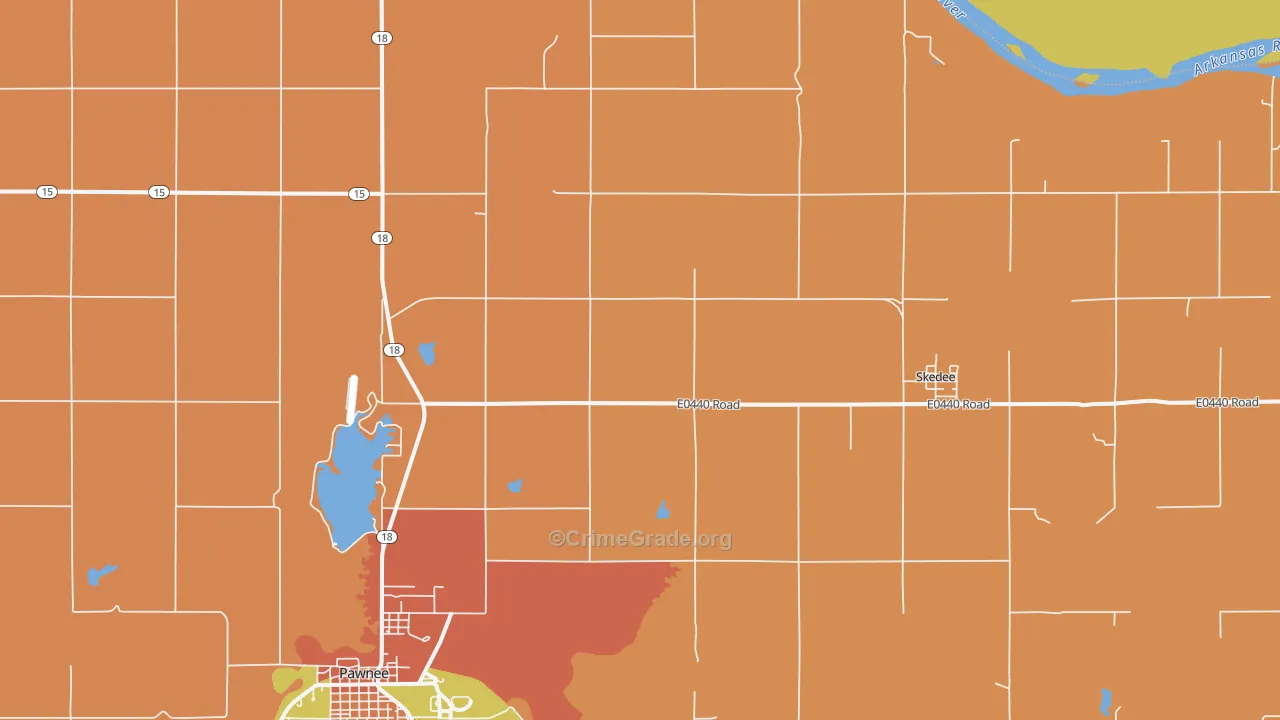 Skedee, OK Map of Assault Rates