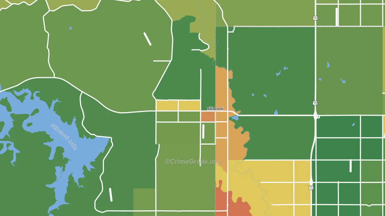 Skiatook, OK Map of Assault Rates