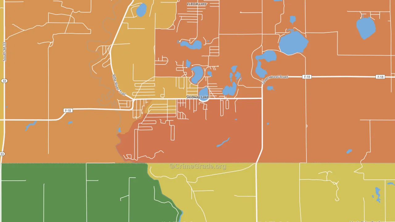 Skidway Lake, MI Map of Assault Rates