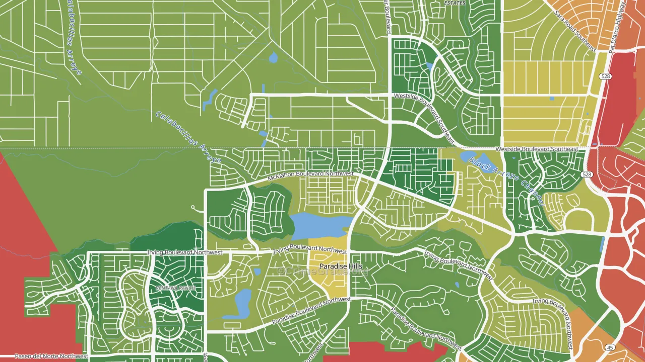 Skies West, Albuquerque, NM Map of Assault Rates