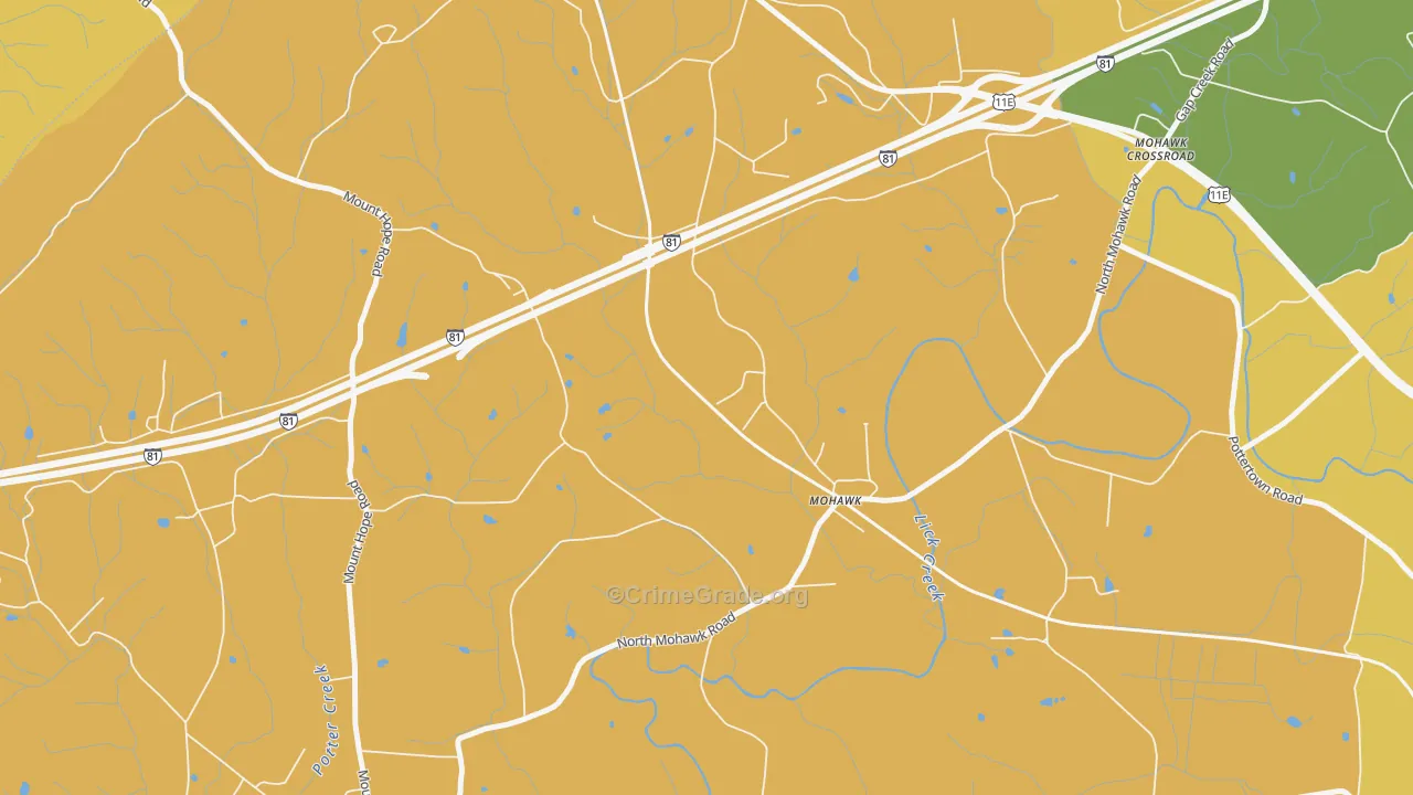 Skinner Crossroad, TN Map of Assault Rates