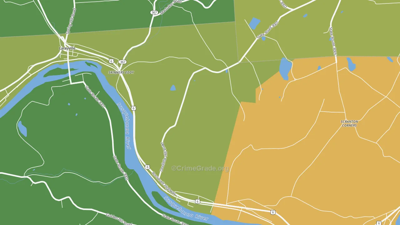 Skinners Eddy, PA Map of Assault Rates