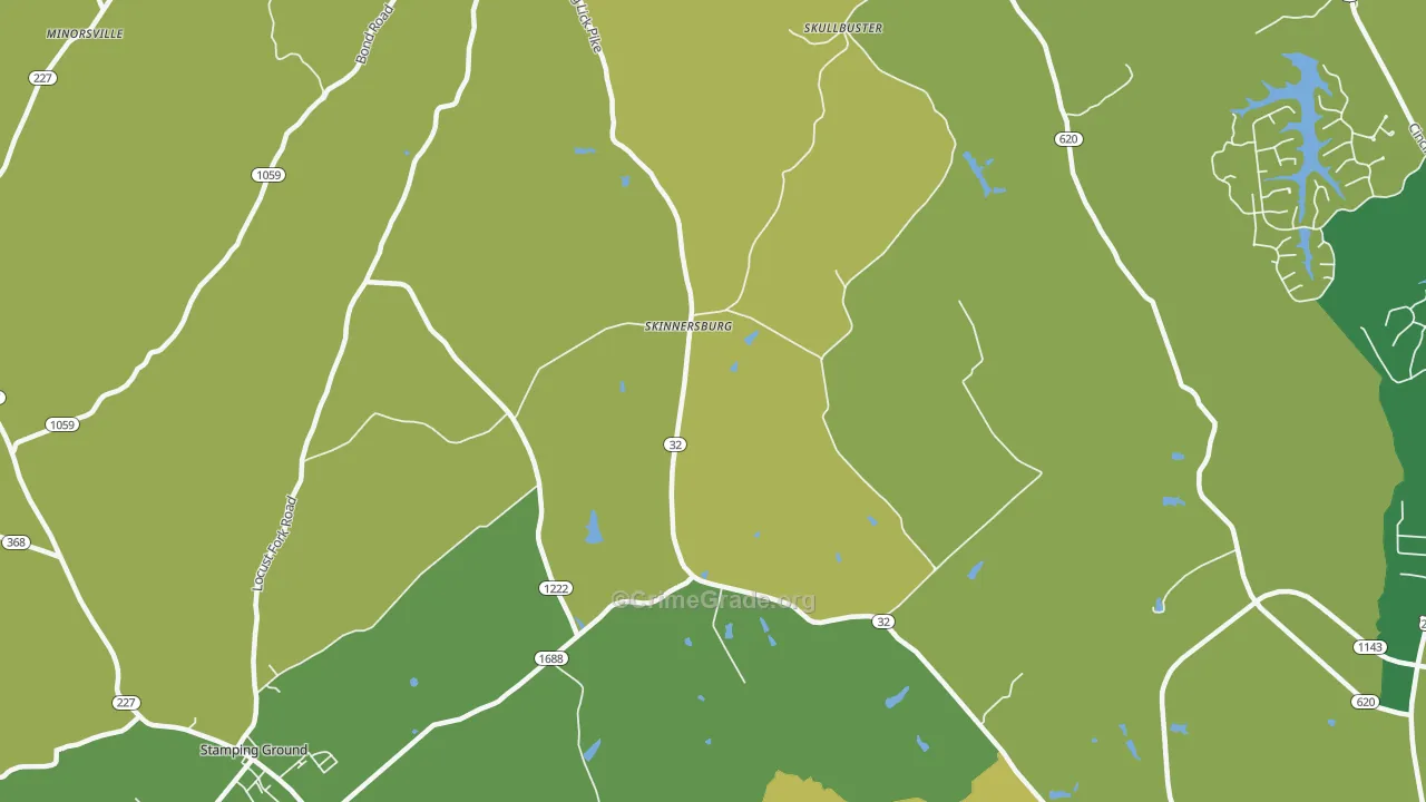 Skinnersburg, KY Map of Assault Rates