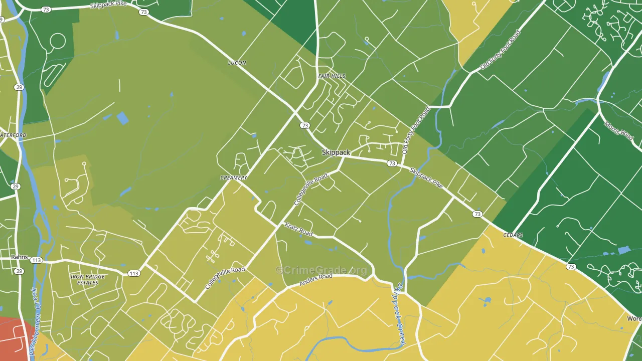 Skippack, PA Map of Assault Rates