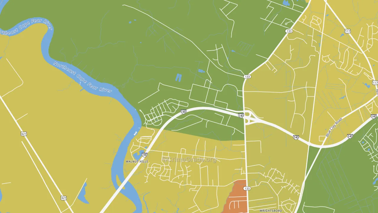 Skippers Corner, NC Map of Assault Rates