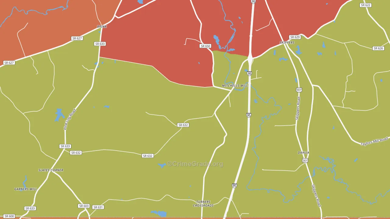 Skippers, VA Map of Assault Rates
