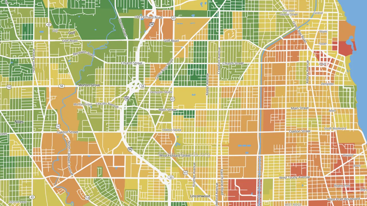 Skokie, IL Map of Assault Rates